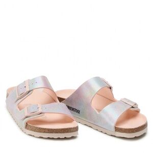 Birkenstock Arizona sz 6-6.5 Women's 2-strap veg sandals iridescent light rose